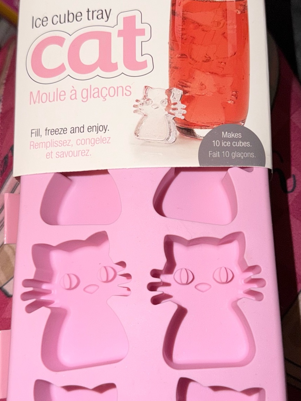 Joie Pink Cat-Shaped Silicone Ice Cube Tray
